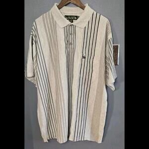 Vintage 90s Knights Of The Round Table Striped Polo/Golf Shirt Men’s Size Big 2X